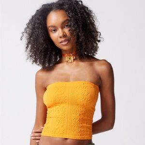 Out From Under Urban Outfitters Tapestry Seamless Tube Top size M/L orange
